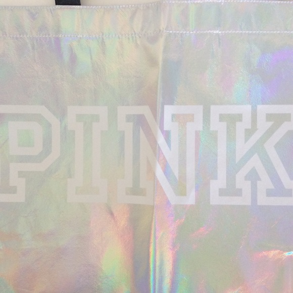 NWT VICTORIAS SECRET PINK HOLOGRAPHIC REUSABLE LARGE TOTE NWT - Picture 6 of 7